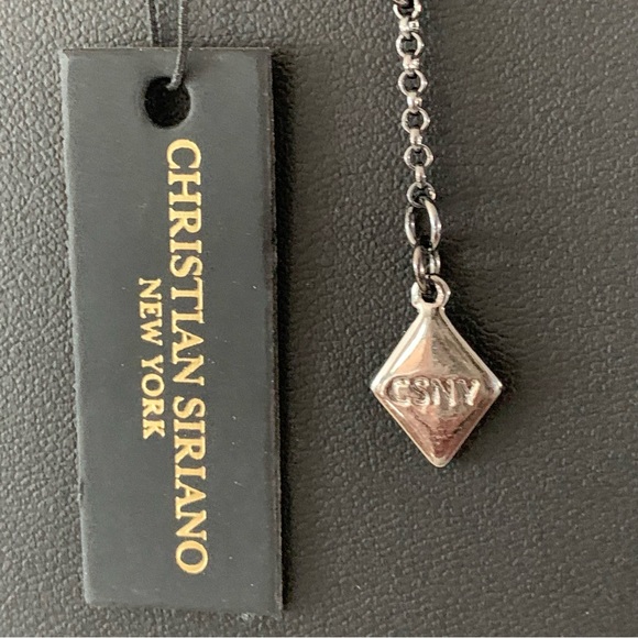 Christian Siriano New York Black Tone Necklace with Gold Tone Tassel Pendant - Picture 7 of 7